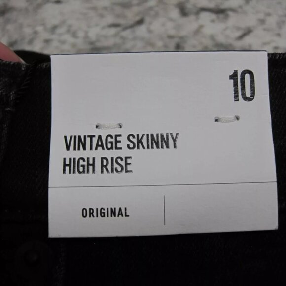 High Rise Black Embellished Ripped Ankle Jeans Size 10 Express NWT $128 - Picture 10 of 13